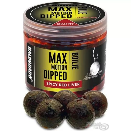 HALDORÁDÓ MAX MOTION Boilie Dipped 20 mm - Fűszeres Vörös Máj